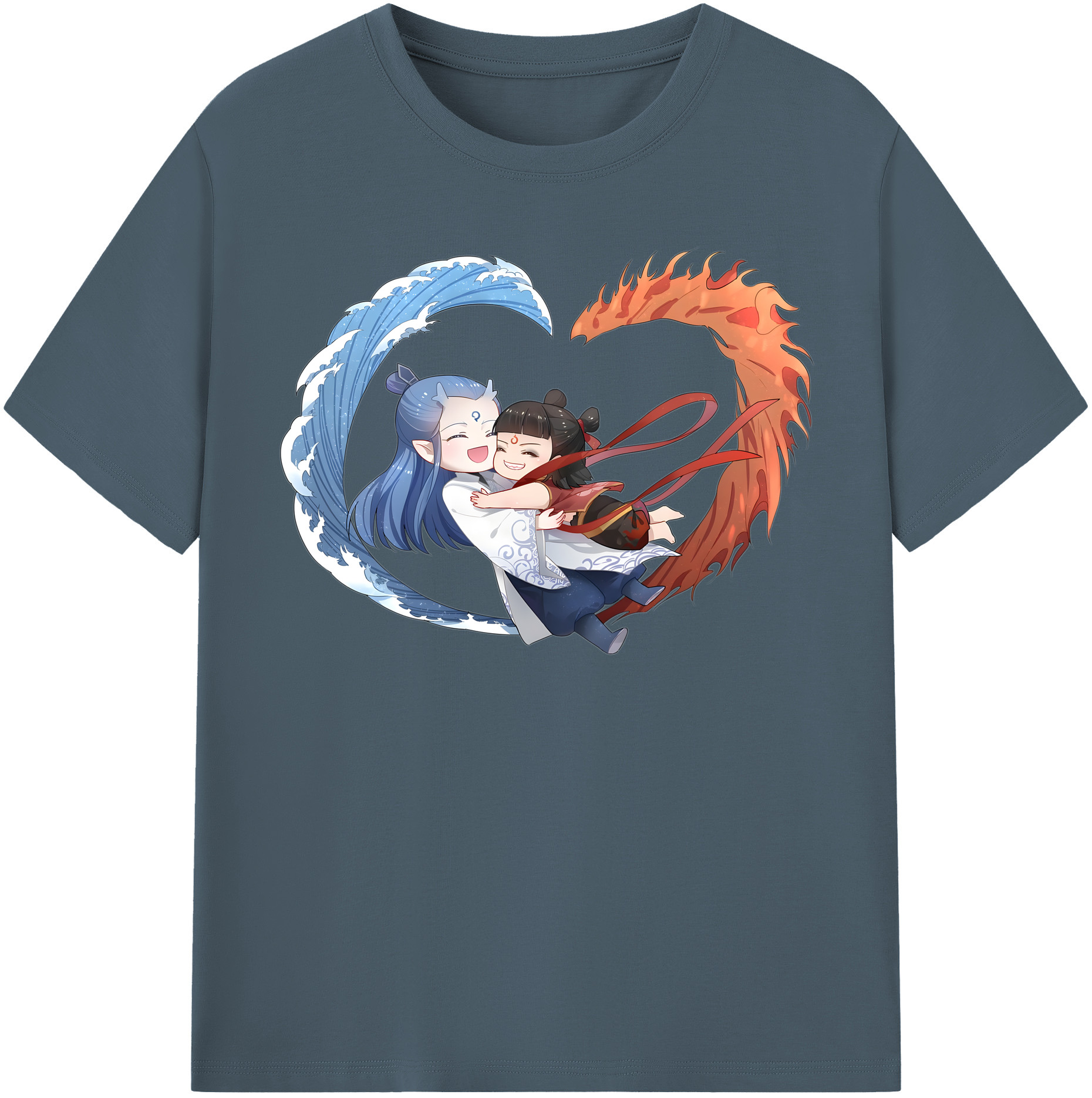 （画像用） Ne Zha 2 ナタ 魔童の大暴れ 綿100％半袖Tシャツ（フロントプリント）